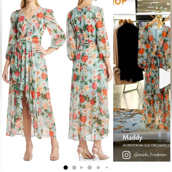 Eliza J
Floral Long Sleeve High-Low Dress - Picture 1 of 3